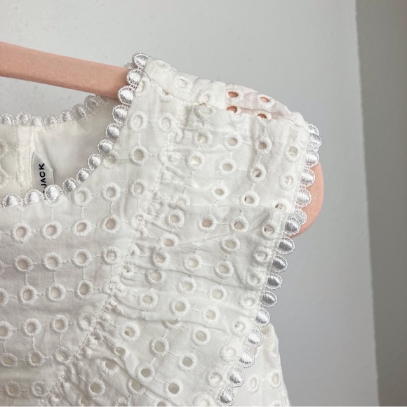 NWT Janie and Jack Ruffle Eyelet One Piece Baby Romper white size 3-6 months - Picture 3 of 12